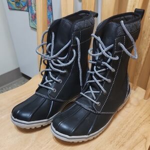 L.L. Bean Black and Gray Winter Boots